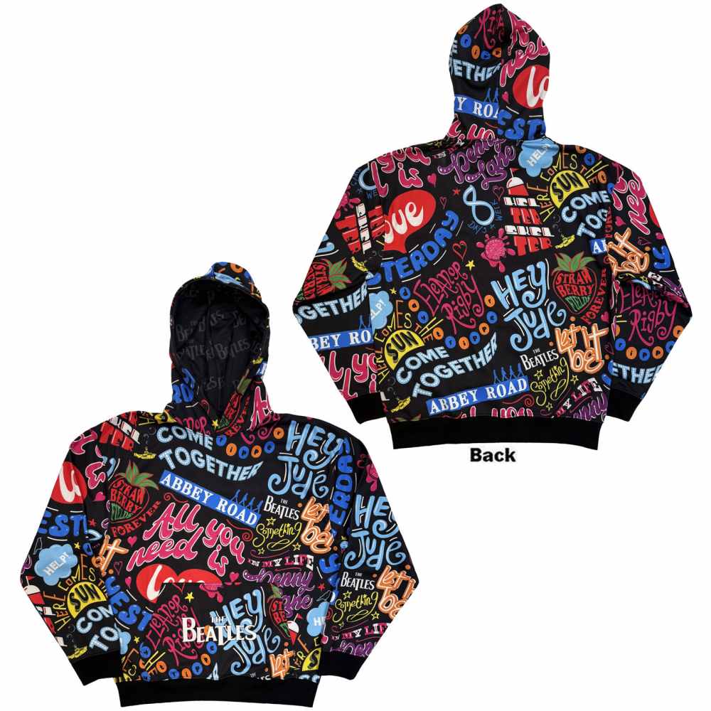 The Beatles - Song Titles Kapuzenpullover/hoodie - Schwarz/Mehrfarben